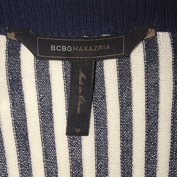 BCBGMaxazria Bella Navy White Stripe Dress Size M - Picture 10 of 10